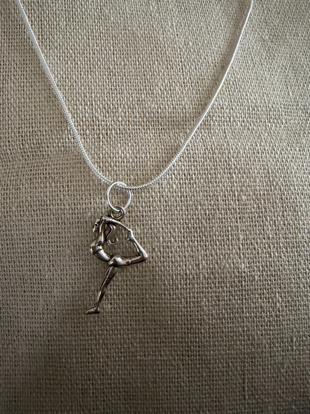 Silver Dancer Pose Pendant Necklace - Women Jewelry
